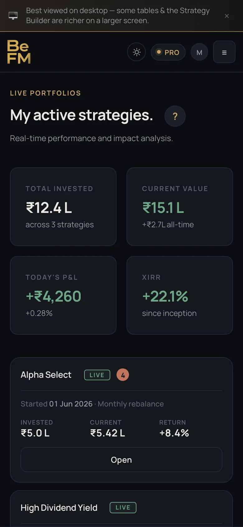 Live strategies