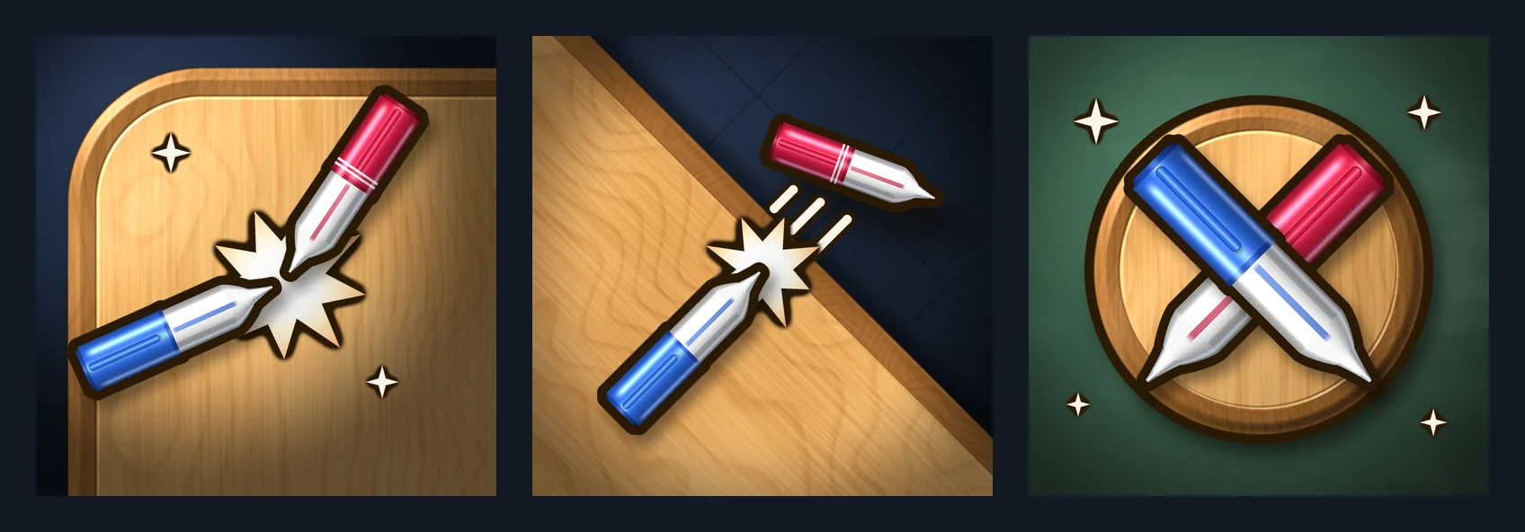 Three icon ideas, checked at real sizes. The middle one won.