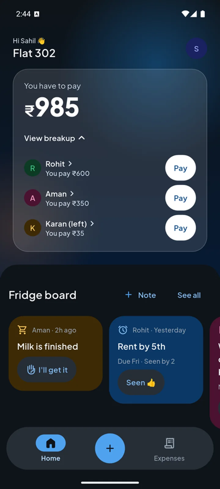 App screen
