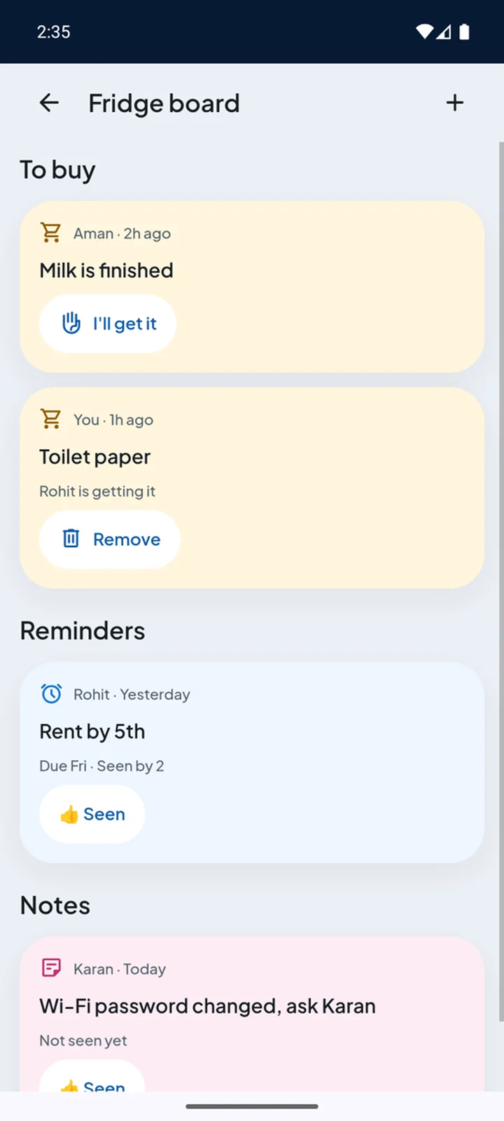 App screen