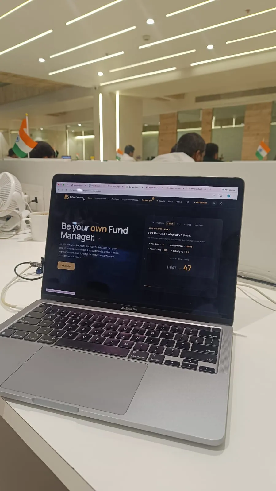 The finished product running on the live site